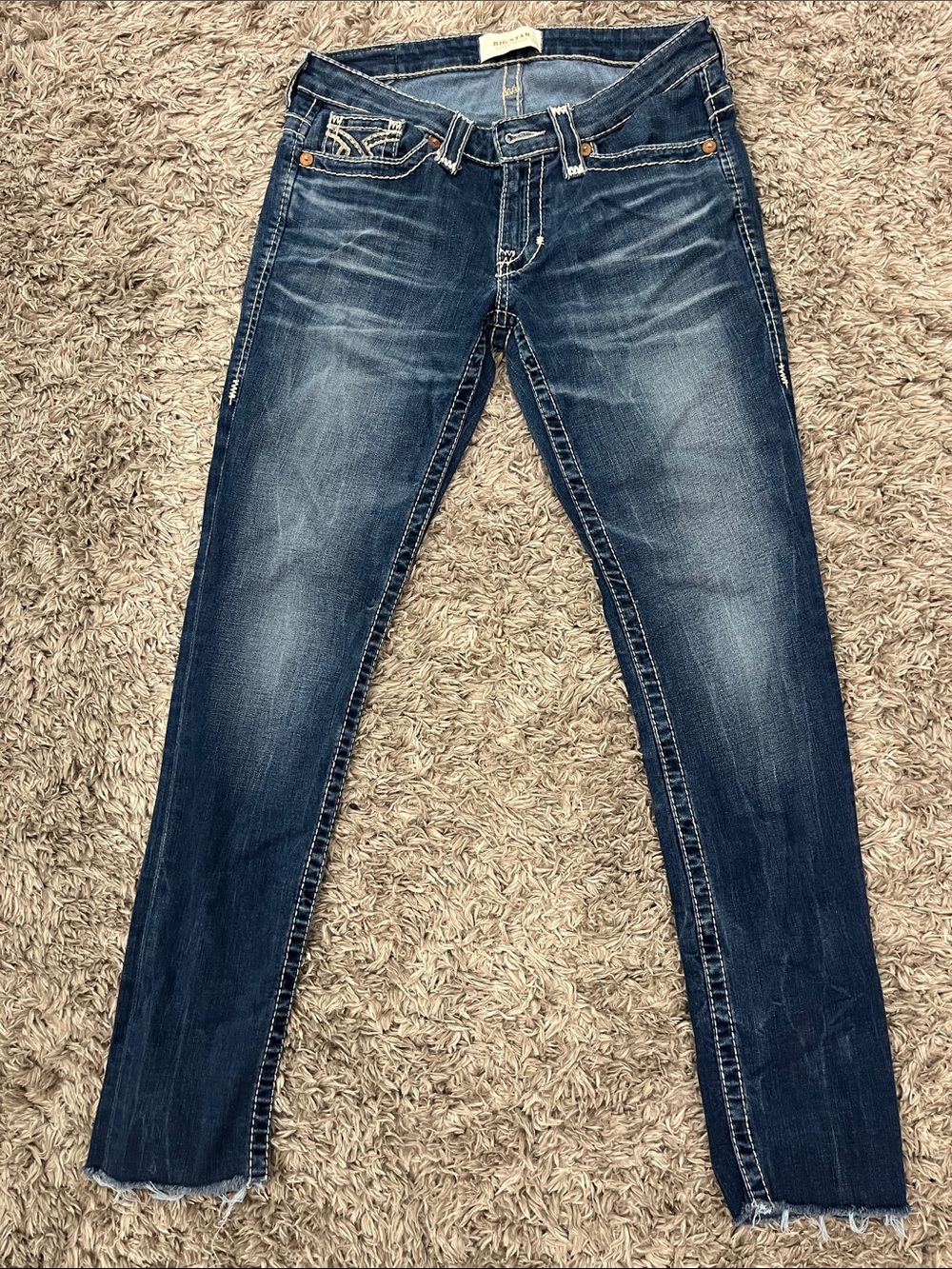 Big Star Women's Washed Blue Straight Leg Jeans